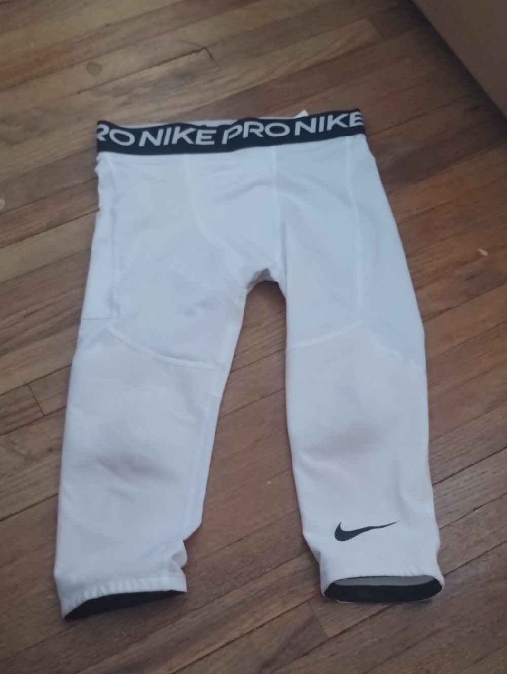 Kids White Compression Capri Leggings